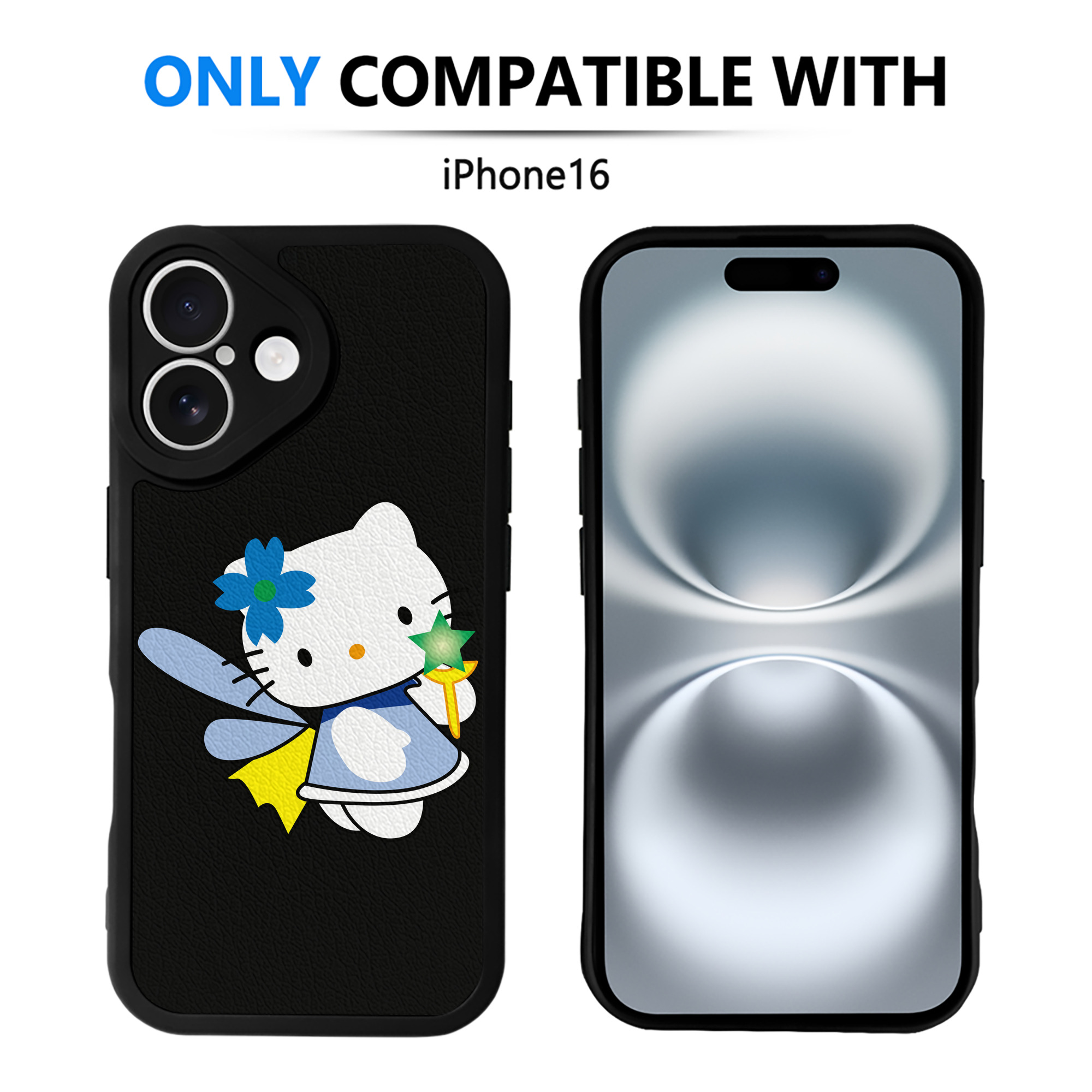 （画像用） Hello Kitty ハローキティ 【iPhone 16シリーズ対応】シリコンスマホケース（レザー調） 材質：シリコン